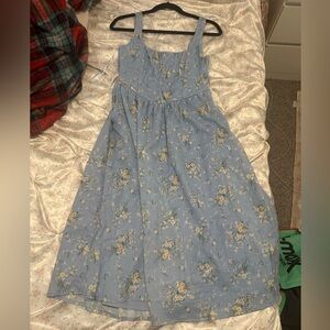 NWT Jessica Simpson Blue Floral Milkmaid Midi Dress